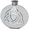 6oz Pewter Hip Flask Embossed Celtic Triangle Design Gift for Personalisation view 1