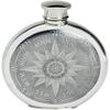 6oz Pewter Spirit Liquor Hip Flask - Round with Ship's Compass Star Design view 1