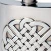 6oz Pewter Hip Flask With Embossed Celtic Knot Design Kidney Flask view 2