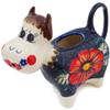 Polmedia Polish Pottery Cow Shaped Creamer UNIKAT - Poppy Passion Pattern Handmade in Boleslawiec Poland + Certificate of Authenticity view 1