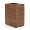 KAHL WOOD DECOR Teak Bath Wastebasket Luxury Satin Finish Home Bathroom Office Trash Can view 1