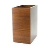 KAHL WOOD DECOR Teak Bath Wastebasket Luxury Satin Finish Home Bathroom Office Trash Can view 2