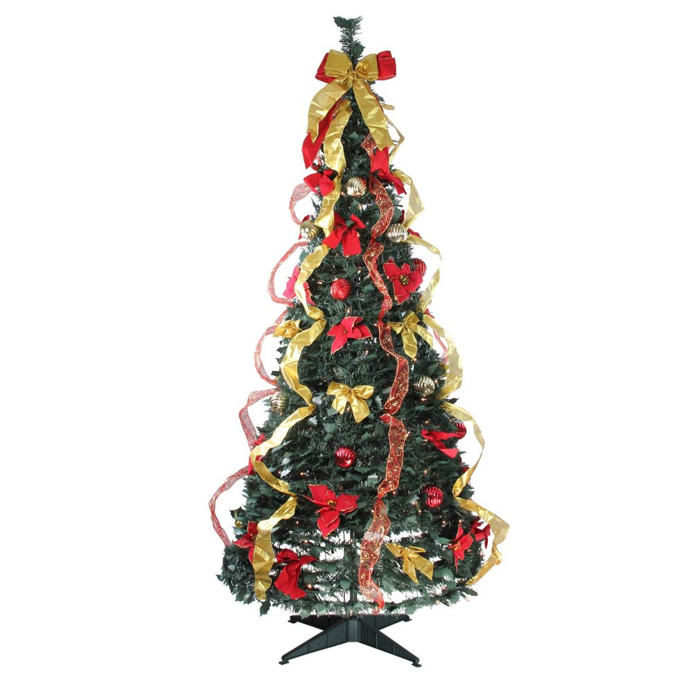 NORTHLIGHT Artificial Christmas, Specialty, Pop Up Trees, Red