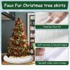 AOGU 48 Inch Faux Fur Christmas Tree Skirt White Plush Skirt for Merry Christmas Party Christmas Tree Decoration view 4