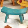 BLACK FOREST DECOR Wood Santa Fe Sitter Stool - Turquoise view 1