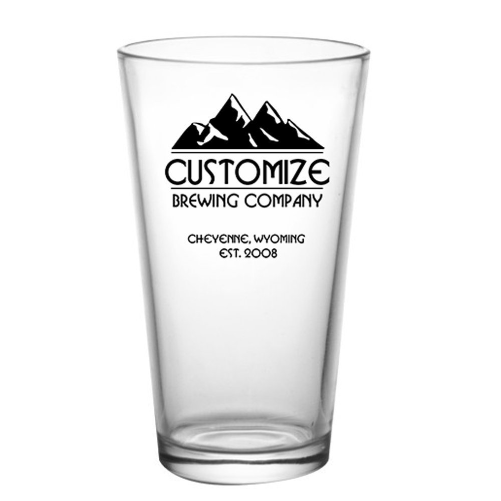 BARCONIC CUSTOMIZABLE - 16oz Pint/Mixing Glass - Mountain - Pack of 12