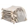calary 100pcs Double Canvas Drawstring Bag Cotton Pouch Gift Sachet Bag Muslin Reusable Tea Bag 2.75x4 Inch view 1