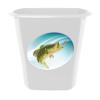 3 Gallon White Plastic Wastebasket Trash Can for The Bathroom or Game Room Featuring The Choice of Your Favorite Novelty Theme Logo Decal (Bass) view 1