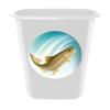 3 Gallon White Plastic Wastebasket Trash Can for The Bathroom or Game Room Featuring The Choice of Your Favorite Novelty Theme Logo Decal (Trout) view 1
