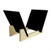 FixtureDisplays Vinyl Record Storage 50-Album Display Holder LP Organizer Tabletop LP Stand Pine Base & Black Acrylic Frame 16984-BLACK-FBA view 1