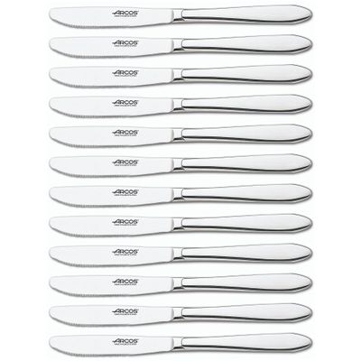 Arcos Series Berlin-Box Dessert Table Knife-Monoblock of one Stainless Steel 90 mm (3.54 Inch) Silver Colour (12 Piece), ands Plastic