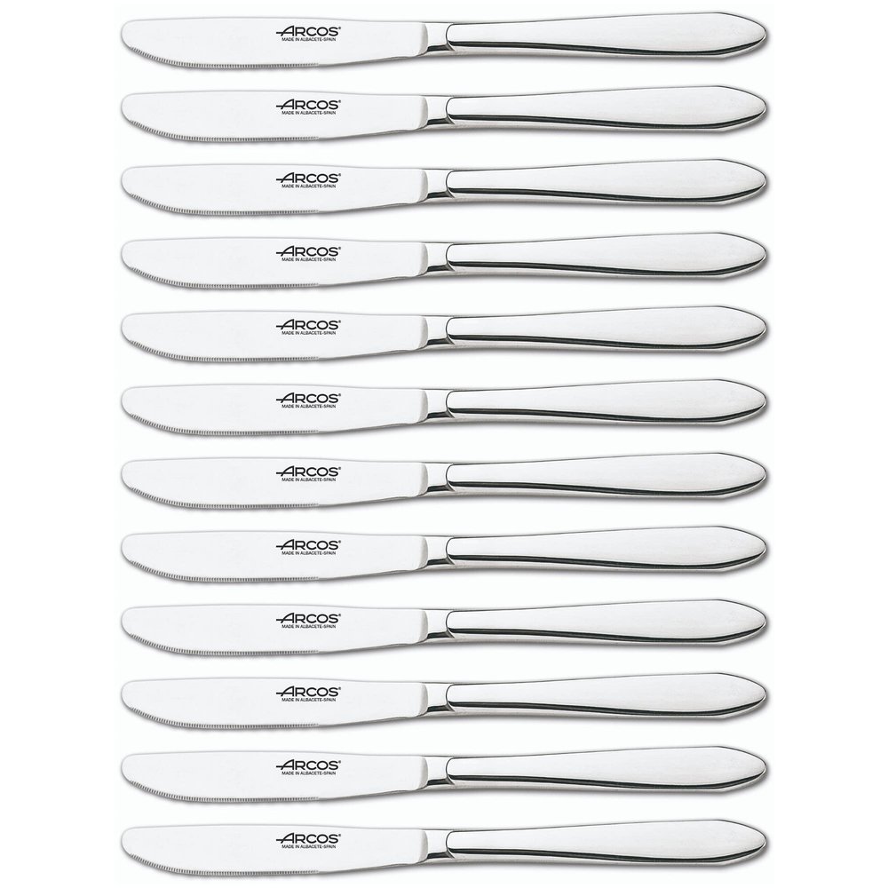 Arcos Series Berlin-Box Dessert Table Knife-Monoblock of one Stainless Steel 90 mm (3.54 Inch) Silver Colour (12 Piece), ands Plastic
