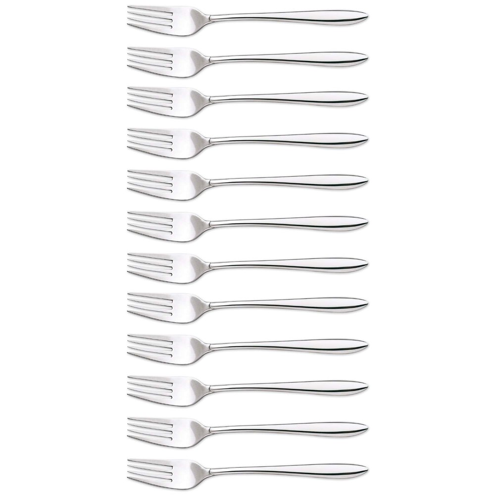 Arcos 560800-DUN14 Series Berlin-Box Dessert Table Fork-Monoblock of one Stainless Steel 18/10 and 180 mm (7.09 Inch) Silver Colour (12 Piece), ands Plastic