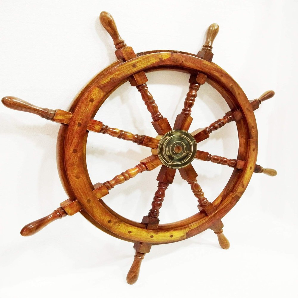 36" Nautical Marine Wooden Steering Ship Wheel ~ Pirate Captain Ship Wall Decor