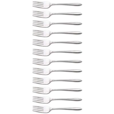 Arcos Series Berlin-Box Cake Table Fork-Monoblock of one Stainless Steel 18/10 and 150 mm (5.90 Inch) Silver Colour (12 Piece), ands Plastic