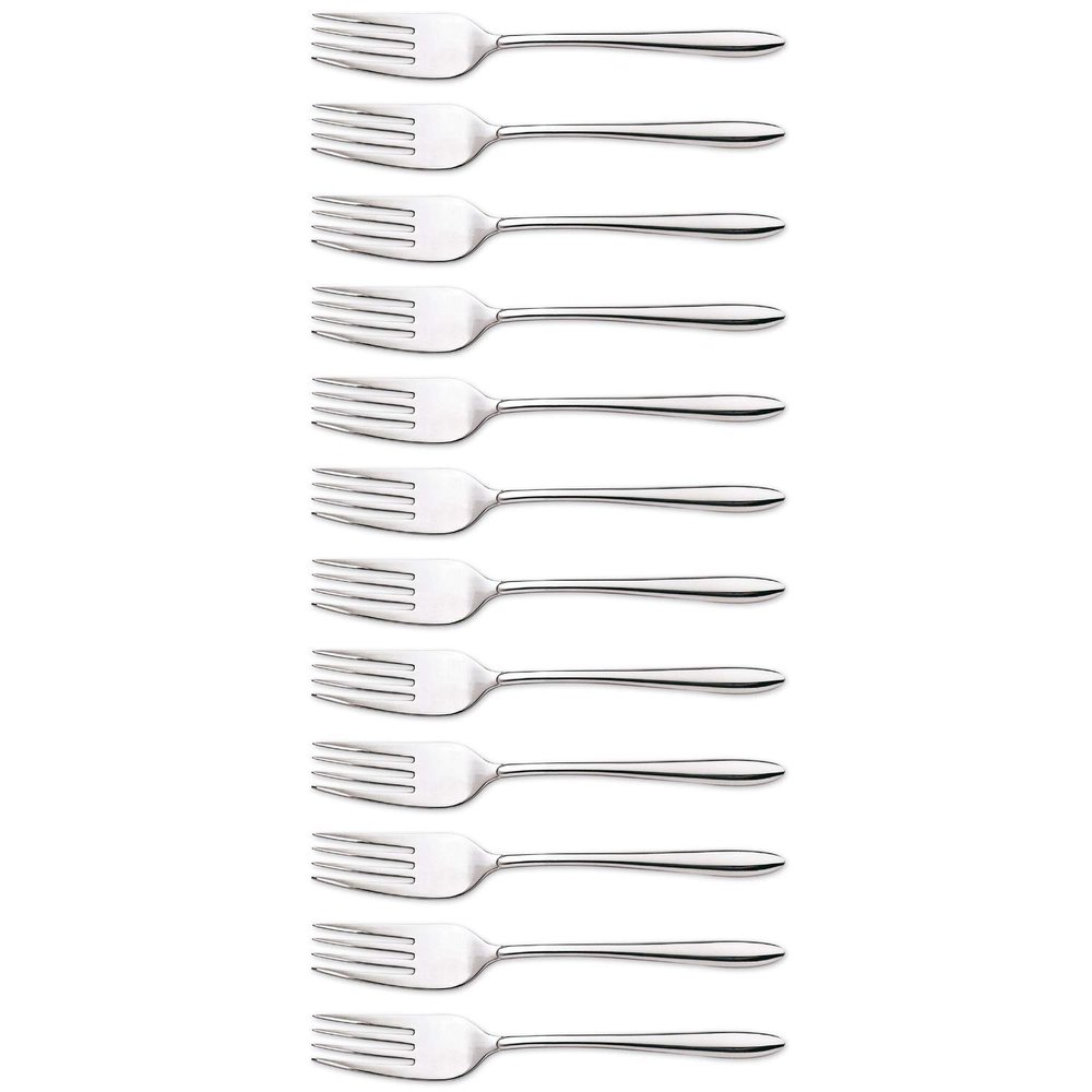 Arcos Series Berlin-Box Cake Table Fork-Monoblock of one Stainless Steel 18/10 and 150 mm (5.90 Inch) Silver Colour (12 Piece), ands Plastic