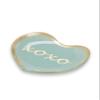 Abbott Collection Heart Shape XOXO Dish-4" W, 4 inches wide, Turquoise view 1