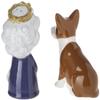 Abbott Collection 27-KITSCH-303 Queen and Corgi Salt and Pepper Shaker Set, Purple/Brown, 3.5" H view 2