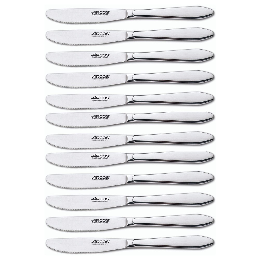 Arcos 560200-DUN14 Series Berlin-Box Lunch Table Knife-Monoblock of one Stainless Steel 85 mm (3.35 Inch) Silver Colour (12 Piece), ands Plastic