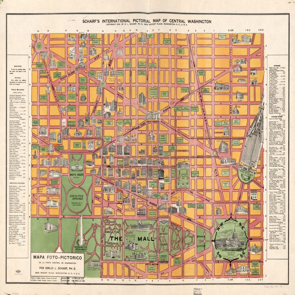 18" x 24" 1919 Map Of Central Washington Scharf's International