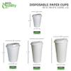 EcoQuality 16 oz White Hot Drink Paper Cups with White Dome Lids - 100 Count - Disposable Paper Coffee Cups perfect for Tea, Latte's, Coffee Shops, Restaurant Grade view 4
