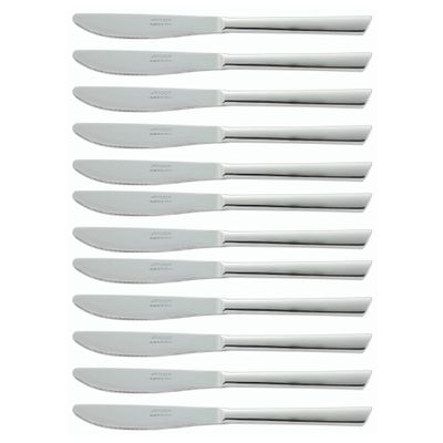 Arcos 570900-DUN14 Series Toscana-Box Table Knife-Monoblock of one Stainless Steel 100 mm (3.94 Inch) Silver Colour (12 Piece), ands Plastic