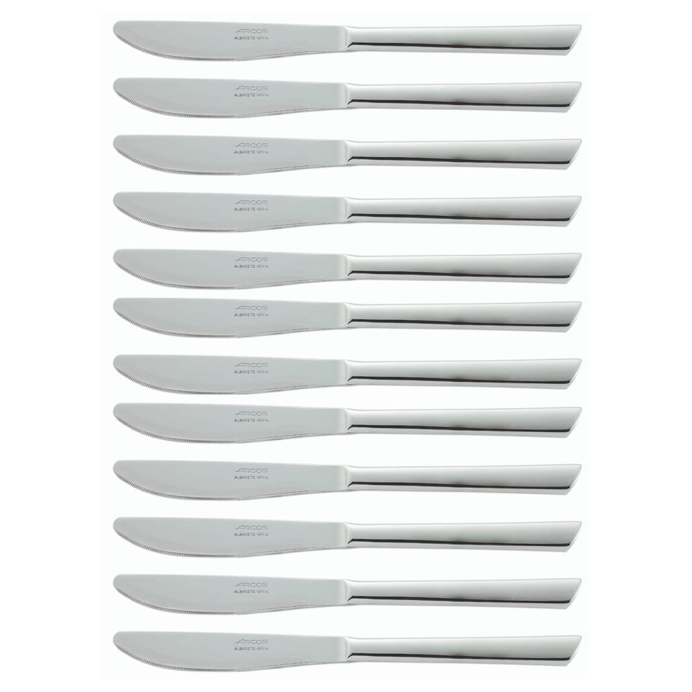 Arcos 570900-DUN14 Series Toscana-Box Table Knife-Monoblock of one Stainless Steel 100 mm (3.94 Inch) Silver Colour (12 Piece), ands Plastic