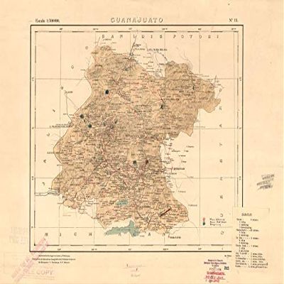 18" x 24" 1922 Map Of Guanajuato