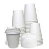EcoQuality 12 oz White Hot Drink Paper Cups with White Dome Lids - 150 Count - Disposable Paper Coffee Cups perfect for Tea, Latte's, Coffee Shops, Restaurant Grade view 1