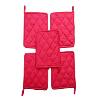 APCOLLECTION Pot Holder 100% Cotton, Machine Washable, Heat Resistant Kitchen Gift Set (Pack of 10 Size 7 X 7 Inch, Hop Pink)