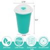 Rolling Sands Reusable BPA-Free 16 Ounce Aqua Party Cups with Lids - 2 Pack, Made in USA view 4