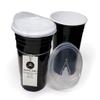 Rolling Sands Reusable BPA-Free 16 Ounce Black Party Cups with Lids - 2 Pack, Made in USA view 1