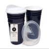 Rolling Sands Reusable BPA-Free 16 Ounce Navy Blue Party Cups with Lids - 2 Pack, Made in USA view 1