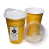 Rolling Sands Reusable BPA-Free 16 Ounce Yellow Party Cups with Lids - 2 Pack, Made in USA view 1