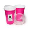 Rolling Sands Reusable BPA-Free 16 Ounce Neon Pink Party Cups with Lids - 2 Pack, Made in USA view 1