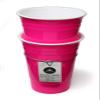 Rolling Sands Reusable BPA-Free 16 Ounce Neon Pink Party Cups with Lids - 2 Pack, Made in USA view 2