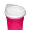 Rolling Sands Reusable BPA-Free 16 Ounce Neon Pink Party Cups with Lids - 2 Pack, Made in USA view 3
