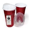 Rolling Sands Reusable BPA-Free 16 Ounce Red Party Cups with Lids - 2 Pack, Made in USA view 1