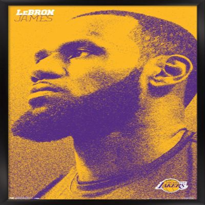 Trends International NBA Los Angeles Lakers - Lebron James 18 Wall Poster, 22.375" x 34", Black Framed Version