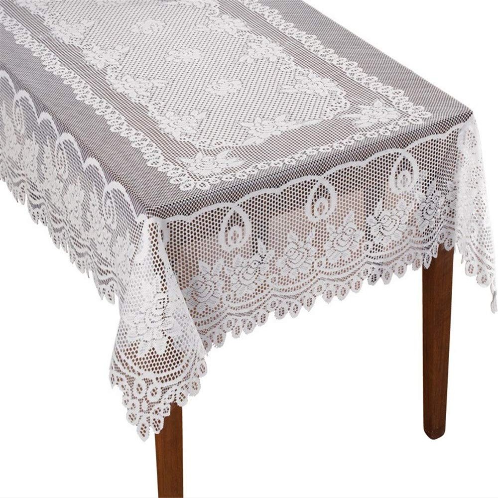 Azerlee Lace Tablecloth Rectangular Table Cloth Floral Table Cover for Kitchen Dining Table Wedding Party Baby Shower Banquet Dcor, 60 X 90 Inch