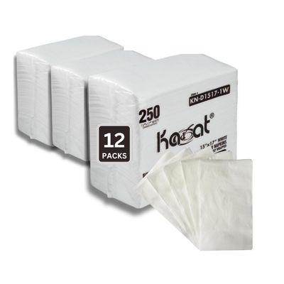 Karat KN-D1517-1W 15"x17" 1 Ply Dinner Napkins - White (Case of 3000)