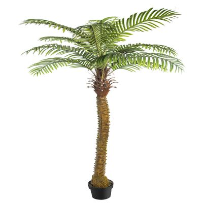 AMERIQUE 6 Tech, w Gorgeous & Unique 5 Feet Phoenix Palm Artificial Plant Tree with Nursery Plastic Pot, Real Touch Technology, 6', Green