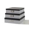 SLPR Black and White Decorative Cardboard Boxes with Lids, Set of 3 Nesting Paperboard Scrapbook Storage, Memory Boxes for Keepsakes, Photos, Letter Papers, Documents view 1