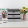 SLPR Black and White Decorative Cardboard Boxes with Lids, Set of 3 Nesting Paperboard Scrapbook Storage, Memory Boxes for Keepsakes, Photos, Letter Papers, Documents view 3
