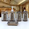 AMSS Resin 3D Deko Bathroom Accessory Set,5pcs Vintage Bath Ensemble Set Soap Dispenser Toothbrush Holder Tumbler Soap Dish Included view 2