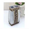 AMSS Resin 3D Deko Bathroom Accessory Set,5pcs Vintage Bath Ensemble Set Soap Dispenser Toothbrush Holder Tumbler Soap Dish Included view 3