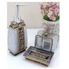AMSS Resin 3D Deko Bathroom Accessory Set,5pcs Vintage Bath Ensemble Set Soap Dispenser Toothbrush Holder Tumbler Soap Dish Included view 4