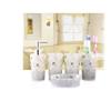 AMSS Creative 5-Piece Bathroom Accessories Set, Includes Decorative Countertop Soap Dispenser, Dish, Tumbler, Toothbrush Holder, Resin Vanity Ensemble Set, Gift Boxed view 1