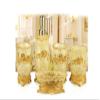 AMSS 5 Pices Bathroom Accessory Set Resin Soap Dish, Soap Dispenser, Toothbrush Holder & Tumbler,3D Flower Deco view 1