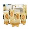 AMSS Premium 5 Pieces Bathroom Accessory Set With Luxury Flower Ensemble, Retro Golden Resin Soap Dispenser/Toothbrush Holder/Tumbler/Soap Dish view 1